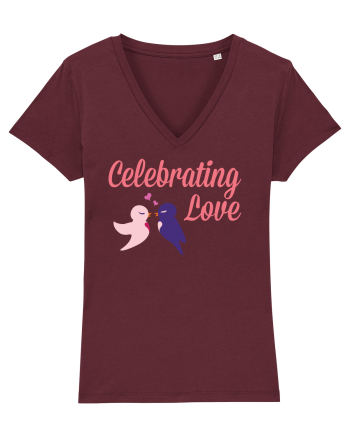 Celebrating Love Birds Burgundy