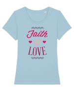 Faith and Love Tricou mânecă scurtă guler larg fitted Damă Expresser
