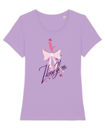 I love you Pink Tricou mânecă scurtă guler larg fitted Damă Expresser