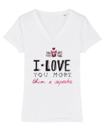 I love you more Tricou mânecă scurtă guler V Damă Evoker