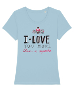 I love you more Tricou mânecă scurtă guler larg fitted Damă Expresser