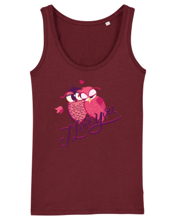 I love you Owls Burgundy