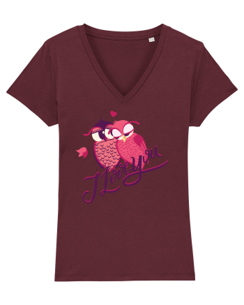 I love you Owls Burgundy