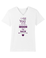 I love you to the moon and back Tricou mânecă scurtă guler V Bărbat Presenter