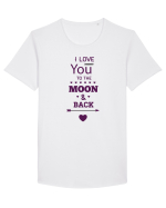 I love you to the moon and back Tricou mânecă scurtă guler larg Bărbat Skater