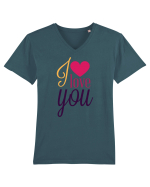 I love you Heart Tricou mânecă scurtă guler V Bărbat Presenter