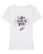 I often think of you Tricou mânecă scurtă guler larg fitted Damă Expresser