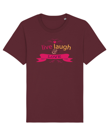 Live Laugh and Love Burgundy