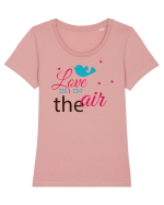 Love is in the Air Bird Tricou mânecă scurtă guler larg fitted Damă Expresser