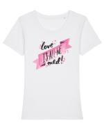 Love is all we need Tricou mânecă scurtă guler larg fitted Damă Expresser
