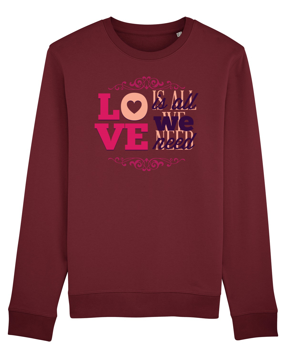 Bluză mânecă lungă Unisex Rise Burgundy