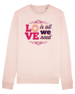 Love is all we need Pink Bluză mânecă lungă Unisex Rise