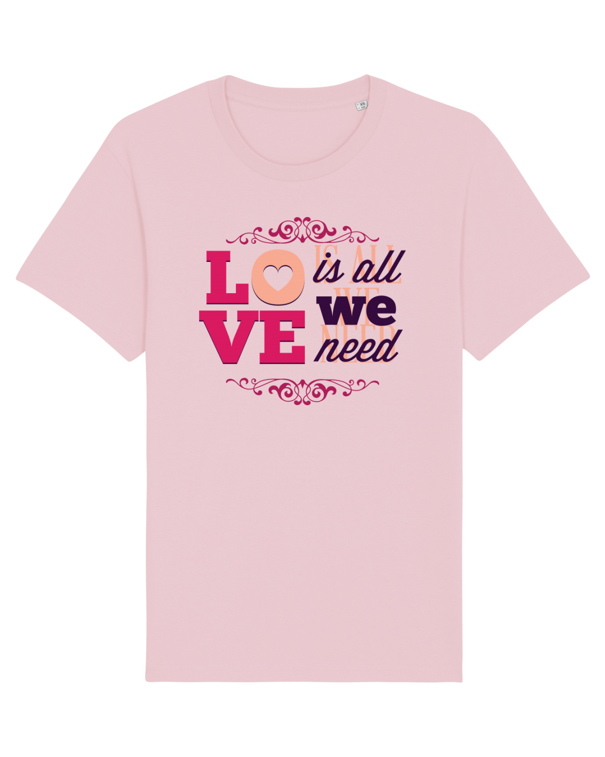Tricou mânecă scurtă Unisex Rocker Cotton Pink