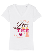Love is in the Air Heart Tricou mânecă scurtă guler V Damă Evoker