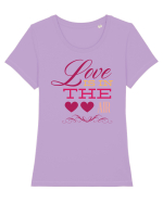 Love is in the Air Hearts Tricou mânecă scurtă guler larg fitted Damă Expresser