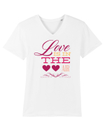 Love is in the Air Hearts Tricou mânecă scurtă guler V Bărbat Presenter
