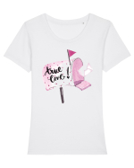True Love Letter Tricou mânecă scurtă guler larg fitted Damă Expresser