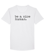 Be a Nice Human Tricou mânecă scurtă guler larg Bărbat Skater