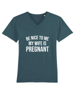 Be nice to my Wife Tricou mânecă scurtă guler V Bărbat Presenter