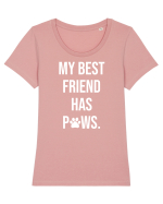 My Friend has Paws Tricou mânecă scurtă guler larg fitted Damă Expresser