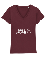 Bike Love Tricou mânecă scurtă guler V Damă Evoker