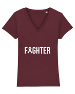 Cancer Fighter Tricou mânecă scurtă guler V Damă Evoker