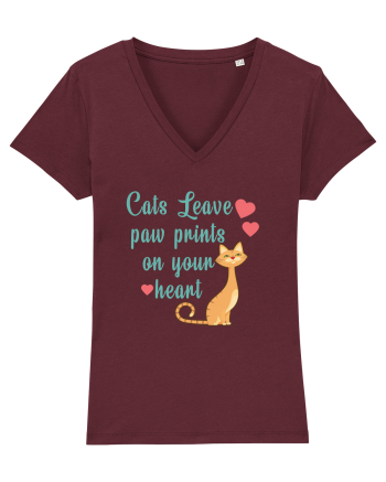 Paw Prints on Your Heart Burgundy