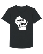 Cheese Beer Tricou mânecă scurtă guler larg Bărbat Skater