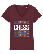 Chess Tricou mânecă scurtă guler V Damă Evoker