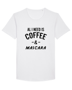 Coffee and Mascara Tricou mânecă scurtă guler larg Bărbat Skater