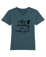Coffee Scrubs Tricou mânecă scurtă guler V Bărbat Presenter