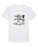 Coffee Scrubs Tricou mânecă scurtă guler larg Bărbat Skater