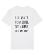 Drink Coffee Save Animals Tricou mânecă scurtă Unisex Rocker