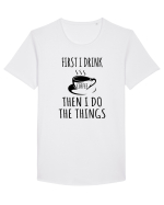first I drink Coffee Tricou mânecă scurtă guler larg Bărbat Skater