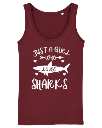 Just a Girl who Loves Sharks Burgundy