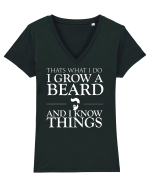 Grow a Beard Tricou mânecă scurtă guler V Damă Evoker
