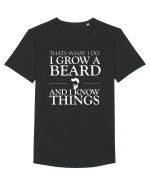 Grow a Beard Tricou mânecă scurtă guler larg Bărbat Skater