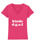 IDGAF Tricou mânecă scurtă guler V Damă Evoker