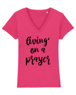 Living on a Prayer Tricou mânecă scurtă guler V Damă Evoker