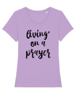 Living on a Prayer Tricou mânecă scurtă guler larg fitted Damă Expresser