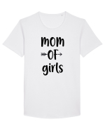 Mom OF gIRLS Tricou mânecă scurtă guler larg Bărbat Skater
