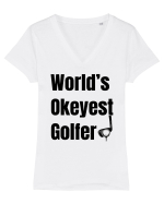 Okeyest Golfer Tricou mânecă scurtă guler V Damă Evoker