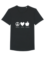 Peace Love Teach Tricou mânecă scurtă guler larg Bărbat Skater
