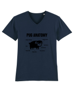 Pug Anatomy Tricou mânecă scurtă guler V Bărbat Presenter
