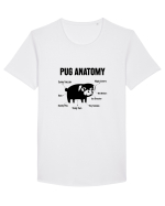 Pug Anatomy Tricou mânecă scurtă guler larg Bărbat Skater
