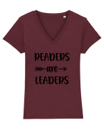 Readers are Leaders Tricou mânecă scurtă guler V Damă Evoker
