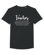 Teacher Noun Tricou mânecă scurtă guler larg Bărbat Skater