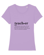 Teacher Noun Funny Tricou mânecă scurtă guler larg fitted Damă Expresser