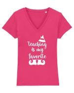 Teaching is my Favorite Tricou mânecă scurtă guler V Damă Evoker