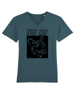 The Cat Tricou mânecă scurtă guler V Bărbat Presenter